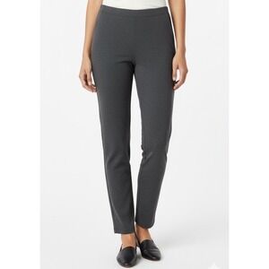 Quince Dark Heather Gray Pull-on Ankle Length Ponte Pants Large Stretch Leggings